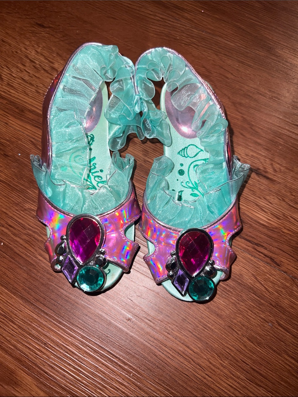 Disney Iridescent Pink and Aqua Princess Dress-Up Shoes in